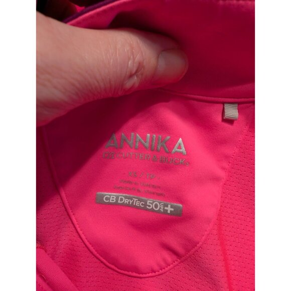 Annika Cutter & Buck 2018 PGA Bellerive Pink Purple DryTec Mock Neck Golf Top XS - Picture 5 of 6